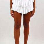 Margovil Casual Elastic Waist Ruffle Swing Skirts