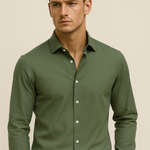 Firenze Cotton Shirt Olive Green