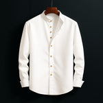 Lucas Linen Stand Collar Shirt