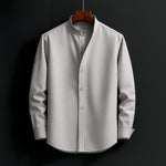 Lucas Linen Stand Collar Shirt