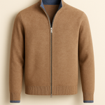 Leonardo Zip Cardigan Beige