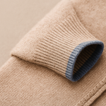 Classic Zip Cardigan Beige