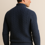 Lerano Cashmere Half-Zip Knit Navy