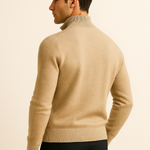 Marciello Reversible Cashmere Zip Knit Beige & Grey