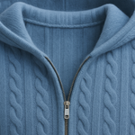 Talieri Hooded Cable Knit Blue