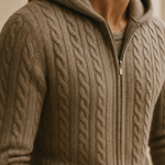 Talieri Hooded Cable Knit Grey