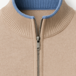 Classic Zip Cardigan Beige
