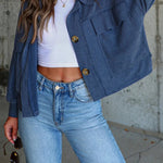 Casual trench striped single-breasted jacket