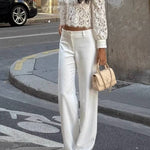 Long-sleeved fringe cropped see-through top