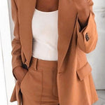 Margovil Lapel One Button Solid Office Blazer