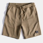 Short Sleeve Geometric Jacquard Arc Hem T-Shirt & Shorts