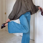 Margovil Lapel Batwing Sleeves Zip Up Bomber Jacket