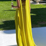 Margovil Strapless Back Lace-up Pleated Maxi Dress