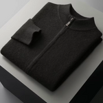 PURE EXTRA-FINE MERINO WOOL ZIPPER CARDIGAN