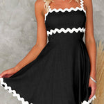 Margovil Waisted Ric Rac Color Block Cami Sundress