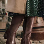 Margovil Square Toe Chunky Block Side Zipper High Boots