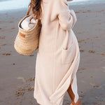 Margovil Open Front Pockets Ribbed Knit Long Slweater Cargigan