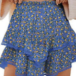 Margovil Elastic Waist Ruffle Layered Mini Skirt