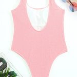 Margovil Low Back High Cut Crinkle One Piece Swimsuit