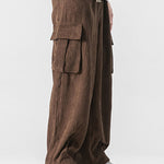 Relaxed Fit Drawcord Hem Corduroy Cargo Pants