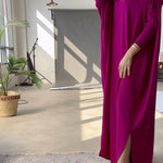 H-Line Loose Buttoned Solid Color Maxi Dresses