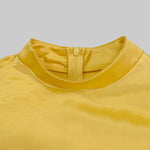Short Sleeves Pockets Solid Color Split-Joint Round-Neck Maxi Dresses