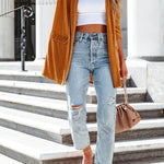 It's Just A Crush Pocketed Velvet Blazer
