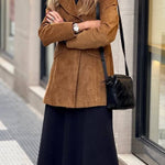 Vintage Brown Women's Suede Trench Coat