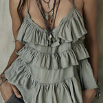 Vintage-style Camisole With Multiple Layers Of Ruffles