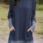 Margovil Splice Pockets Casual Sweatershirt Dress