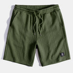 Short Sleeve Geometric Jacquard Arc Hem T-Shirt & Shorts