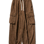Relaxed Fit Drawcord Hem Corduroy Cargo Pants