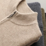 PURE EXTRA-FINE MERINO WOOL ZIPPER CARDIGAN