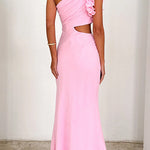 Margovil Frill One Shoulder Sleeveless Cut Out Maxi Dress