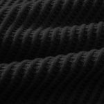 Waffle Ribbed Hem T-Shirt & Drawstring Knit Waffle Shorts