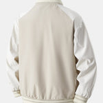 Relax Fit Contrast Embroidery Baseball Jacket