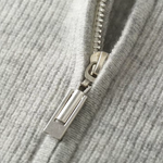 PURE EXTRA-FINE MERINO WOOL RIBBED ZIP HOODIE