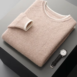 PURE EXTRA-FINE MERINO WOOL TWO TONE CREWNECK