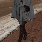 Margovil Open Front Pocketed Splice Coat with Belt