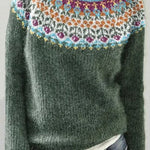 Margovil Round Neck Unique Pattern Casual Sweater(in 6 Patterns)