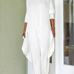 Margovil Crewneck Long Sleeve Draped Jumpsuit