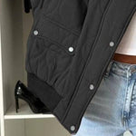Baseball Collar Snap Down Long Sleeve Jacket