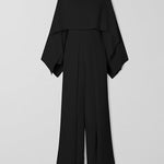 Long Sleeves Wrap Solid Color Zipper Jumpsuits