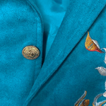 Men's Classic Retro Casual Slim Fit Western Style Embroidered Sheepskin Suede Blazer