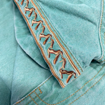 Men's Summer Fashion Casual Retro Western Style Tencel Denim Embroidery Jumpsuit