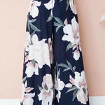High waist loose printed casual wide-leg trousers