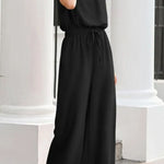 Women's Ruffle Sleeve Solid Color One Piece Jumpsuit
