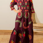 PURPLE FLOWERS SHIRT DRESS