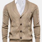 Geometric Jacquard Shawl Collar Cardigan Sweater