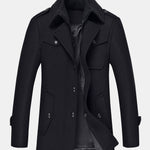 Double Layer Detachable Neck Woolen Coat